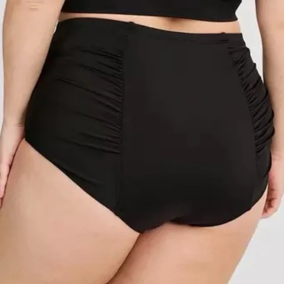 Torrid Midnight Roses Wireless Babydoll Tankini Top & Black Bottoms Swim SET 3X